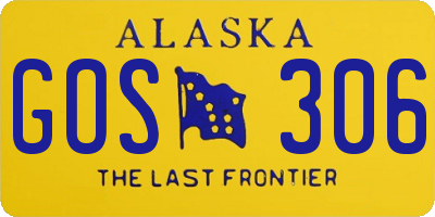 AK license plate GOS306