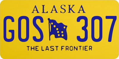 AK license plate GOS307