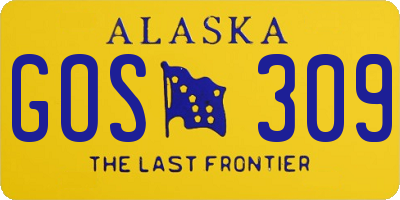AK license plate GOS309