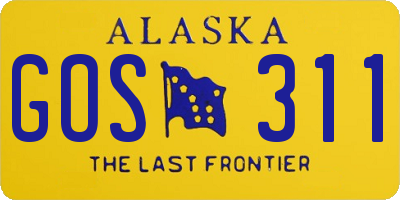 AK license plate GOS311