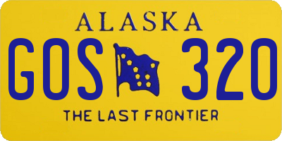 AK license plate GOS320