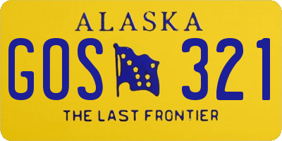 AK license plate GOS321
