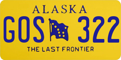 AK license plate GOS322