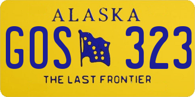 AK license plate GOS323