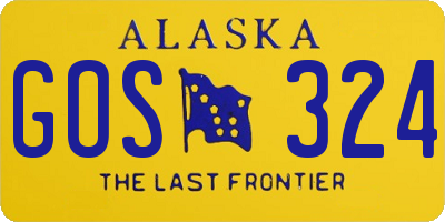 AK license plate GOS324