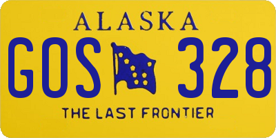 AK license plate GOS328