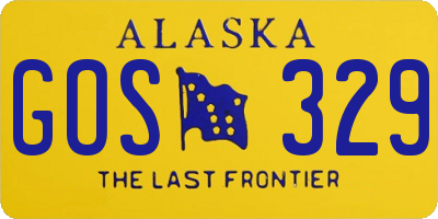 AK license plate GOS329