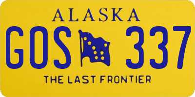 AK license plate GOS337