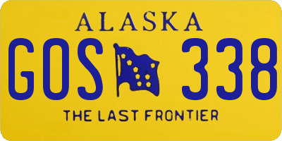 AK license plate GOS338