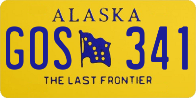 AK license plate GOS341