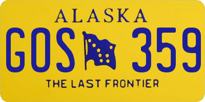 AK license plate GOS359