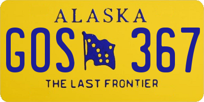 AK license plate GOS367