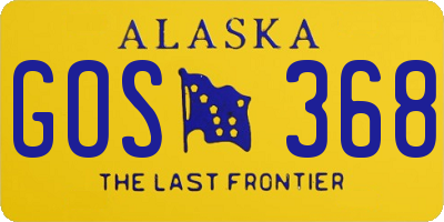 AK license plate GOS368