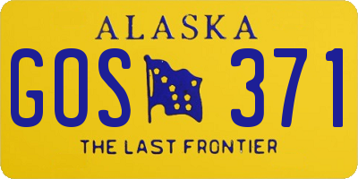 AK license plate GOS371