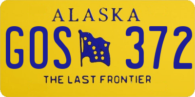 AK license plate GOS372