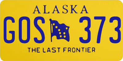 AK license plate GOS373