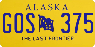 AK license plate GOS375