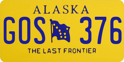 AK license plate GOS376