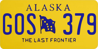 AK license plate GOS379