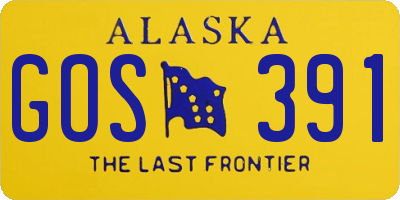 AK license plate GOS391