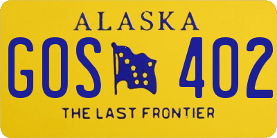 AK license plate GOS402