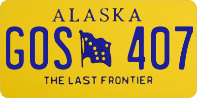 AK license plate GOS407