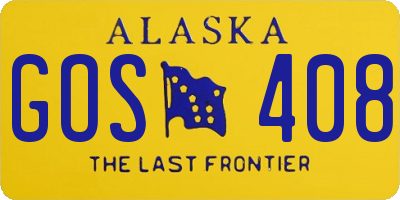 AK license plate GOS408