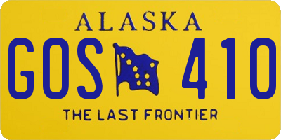 AK license plate GOS410