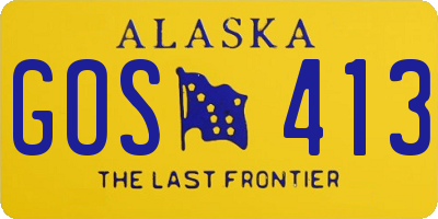 AK license plate GOS413