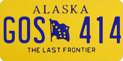 AK license plate GOS414