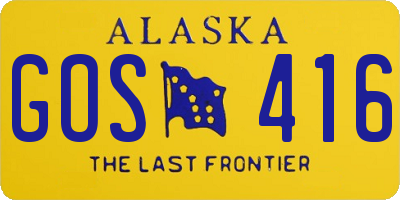 AK license plate GOS416