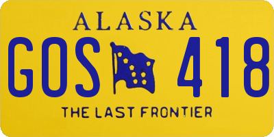 AK license plate GOS418