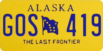 AK license plate GOS419