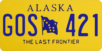 AK license plate GOS421