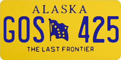 AK license plate GOS425