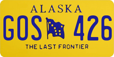 AK license plate GOS426