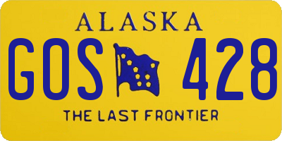 AK license plate GOS428