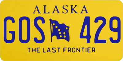 AK license plate GOS429