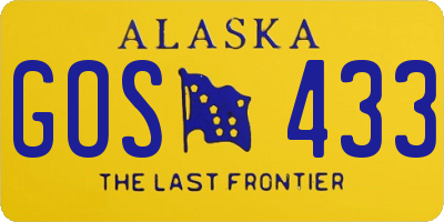 AK license plate GOS433