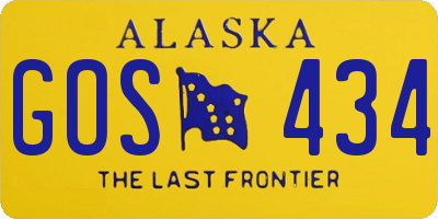 AK license plate GOS434