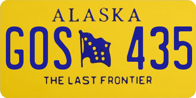 AK license plate GOS435