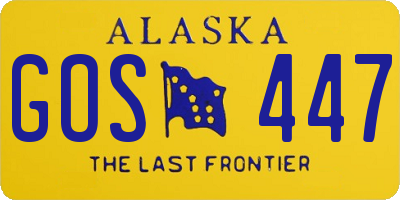 AK license plate GOS447