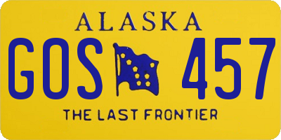 AK license plate GOS457
