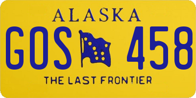 AK license plate GOS458