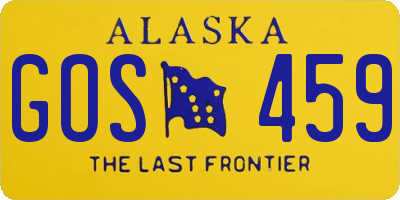 AK license plate GOS459