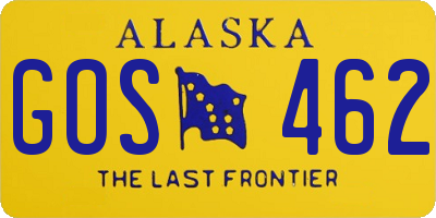AK license plate GOS462