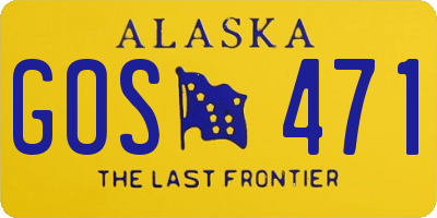 AK license plate GOS471