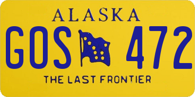 AK license plate GOS472