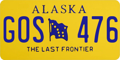 AK license plate GOS476