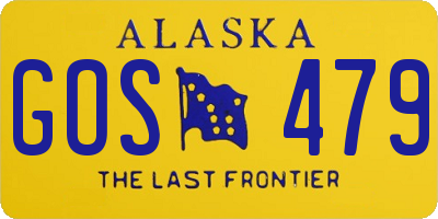 AK license plate GOS479